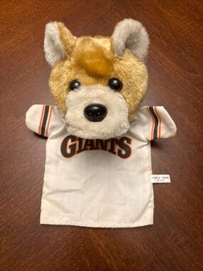San Francisco Giants Dog Hand Puppet - White Jersey 1989 Vintage